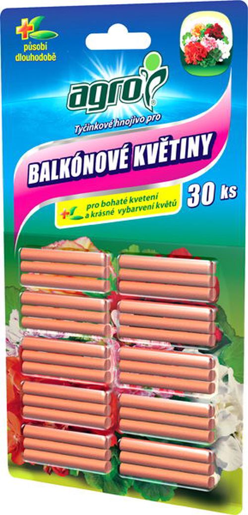 AGRO CS AGRO Tyčinkové hnojivo pro balkónové květiny 30 ks