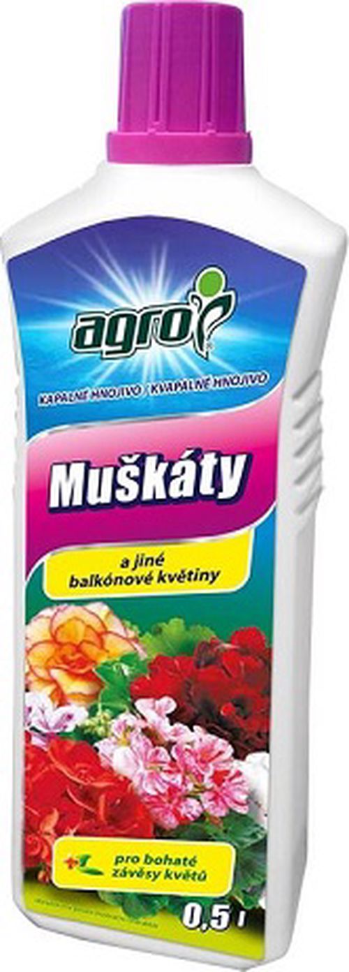 AGRO CS AGRO kapalné hnojivo pro muškáty a balkonové květiny 0,5 l