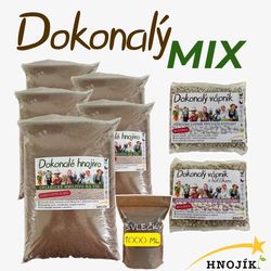 HNOJÍK Organické hnojivo 20L / 7 kg  + 1L svleček 50% + 0,5kg vápníku + 0,5kg vápníku s hořčíkem